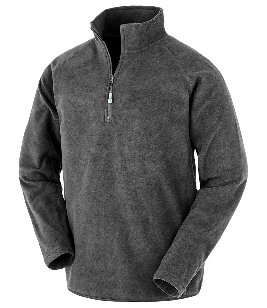 Result Recycled Zip Neck Micro Fleece — Grey