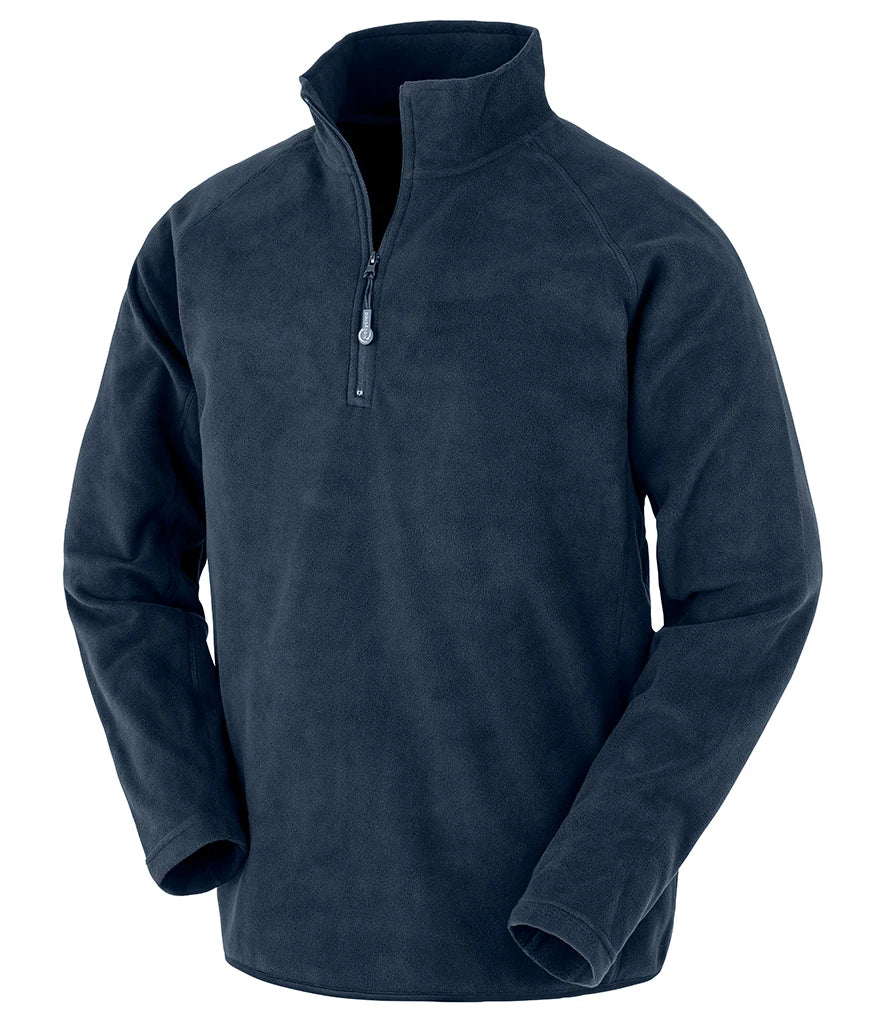 Result Recycled Zip Neck Micro Fleece — Navy