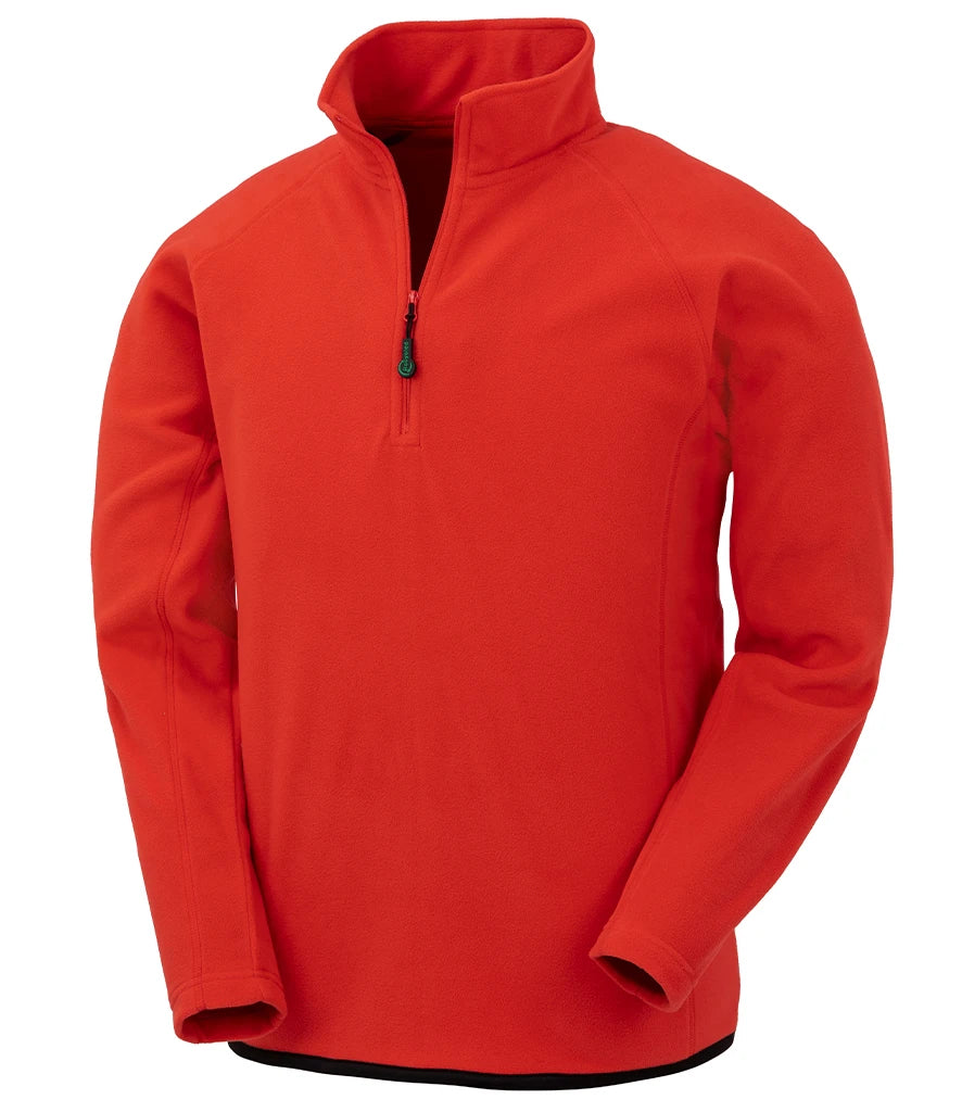 Result Recycled Zip Neck Micro Fleece — Red