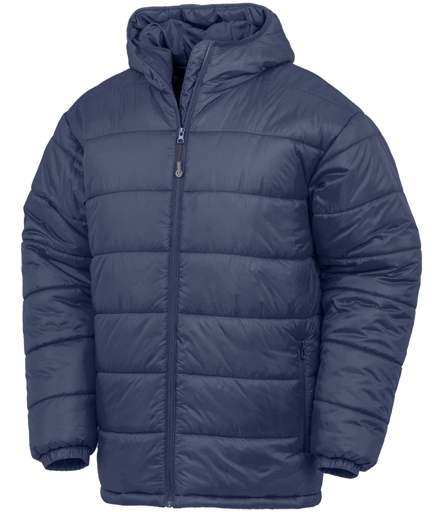 Result Recycled Hooded Padded Parka Jacket — Navy