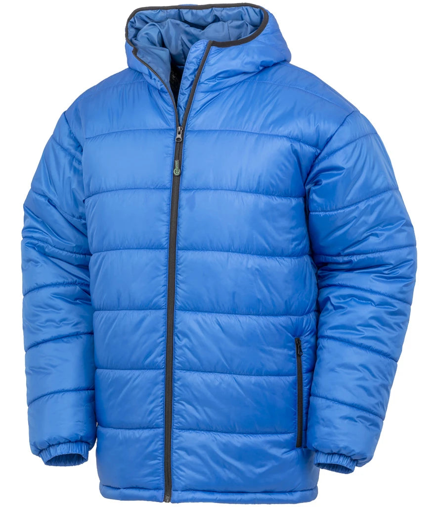 Result Recycled Hooded Padded Parka Jacket — Royal Blue