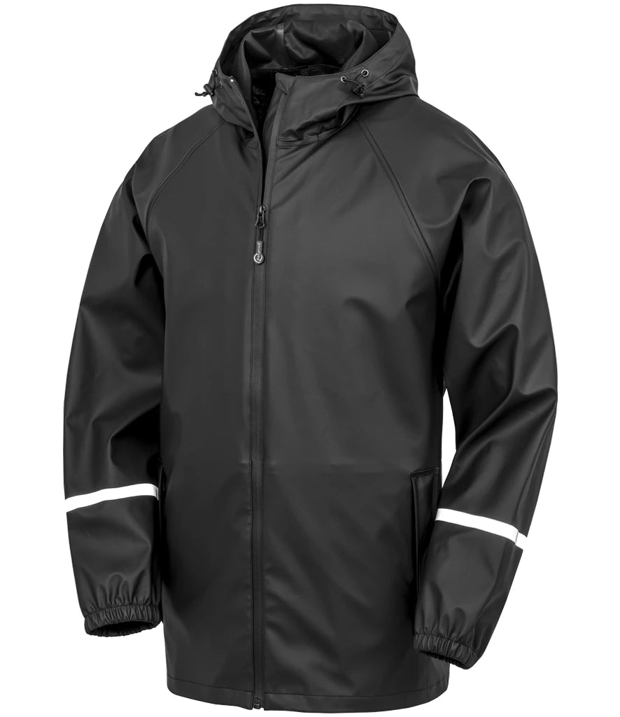 Result Recycled Prism PU Waterproof Jacket — Black