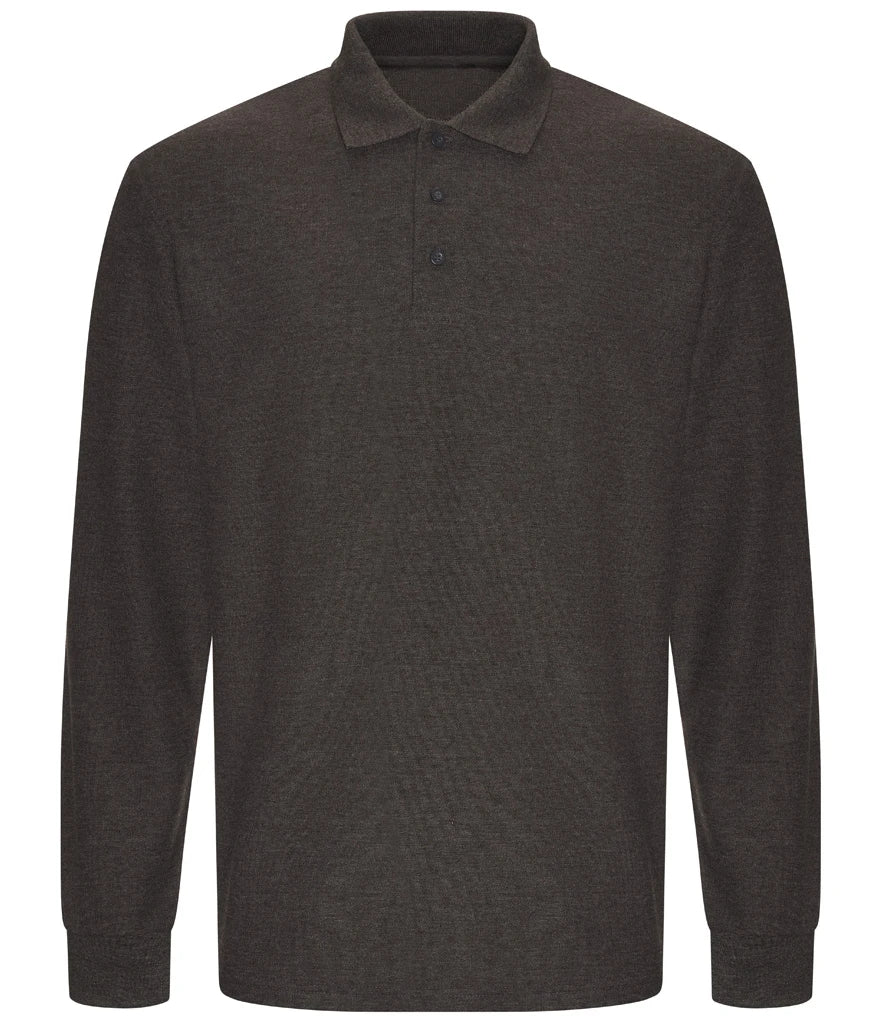 Pro RTX Pro Long Sleeve Piqué Polo Shirt — Charcoal