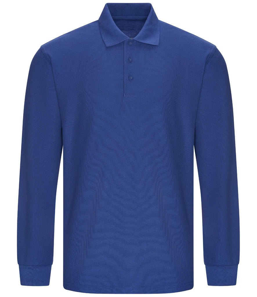 Pro RTX Pro Long Sleeve Piqué Polo Shirt — Royal Blue