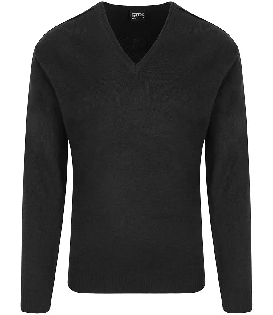 Pro RTX Pro Acrylic V Neck Sweater — Black