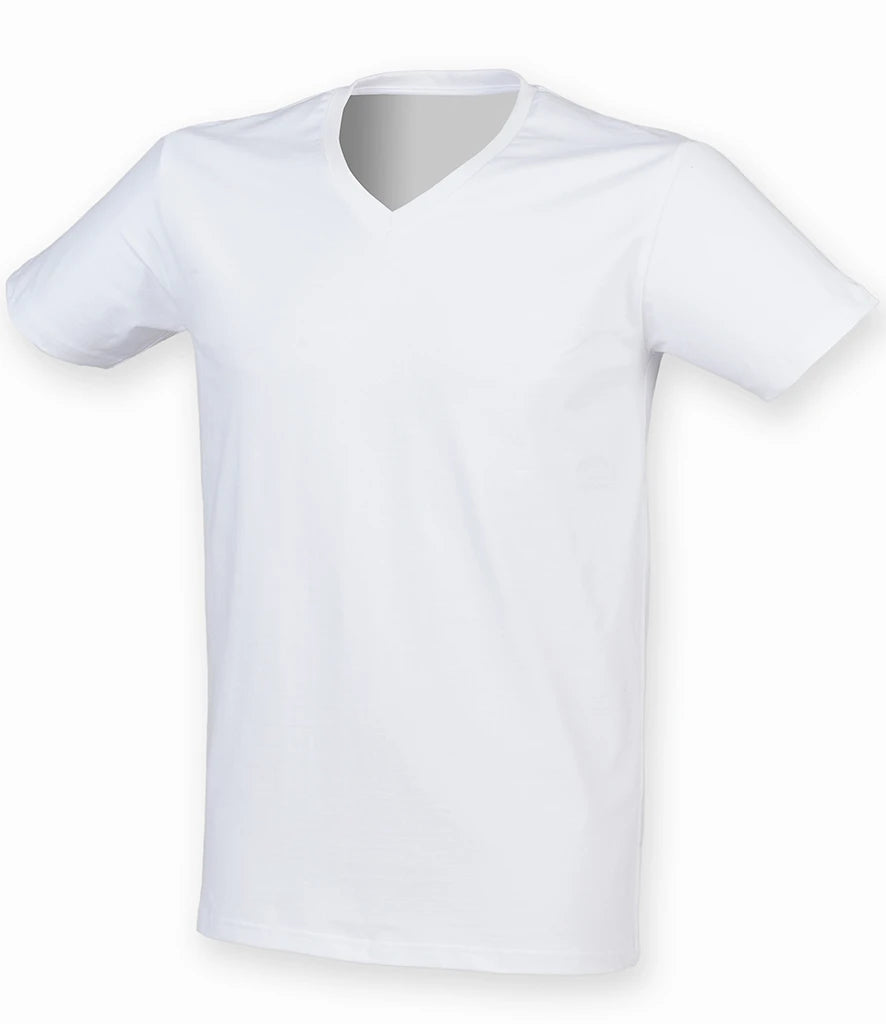SF Clothing Feel Good Stretch V Neck T-Shirt — White