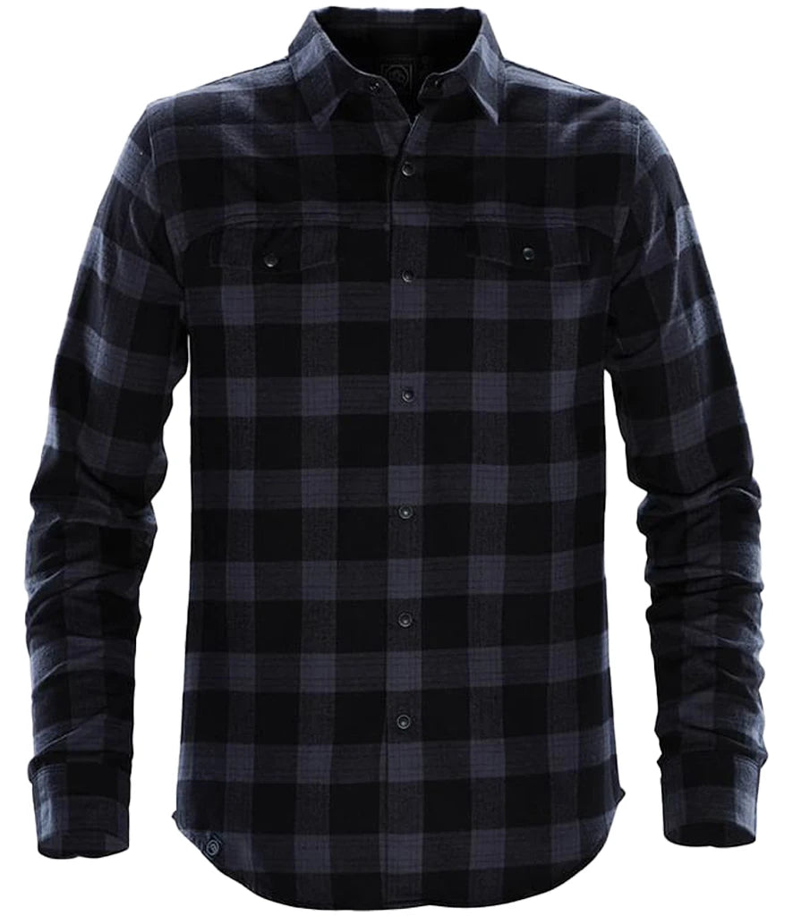 Stormtech Logan Snap Front Shirt — Navy Plaid