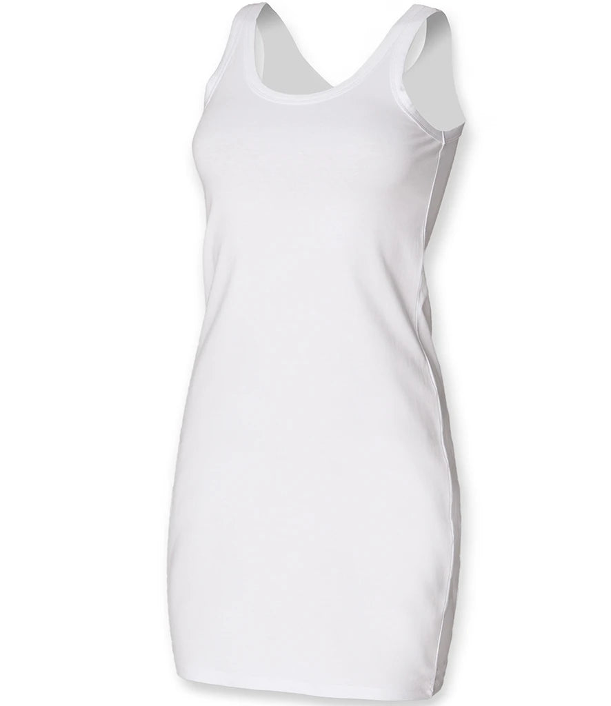SF Clothing Ladies Tank Dress — White