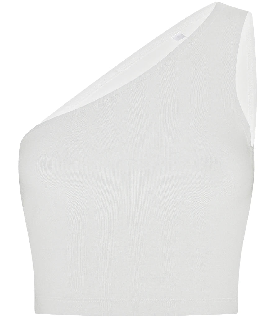 SF Clothing Ladies One Shoulder Top — White