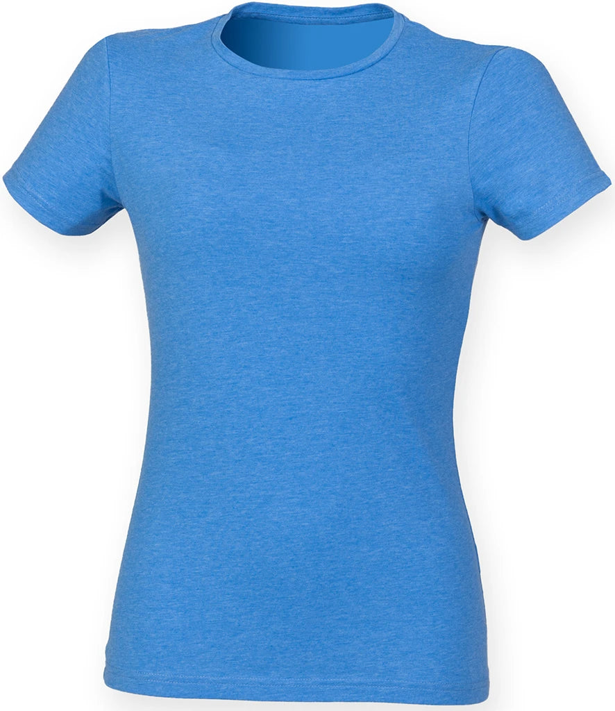 SF Clothing Ladies Feel Good Stretch T-Shirt — Heather Blue