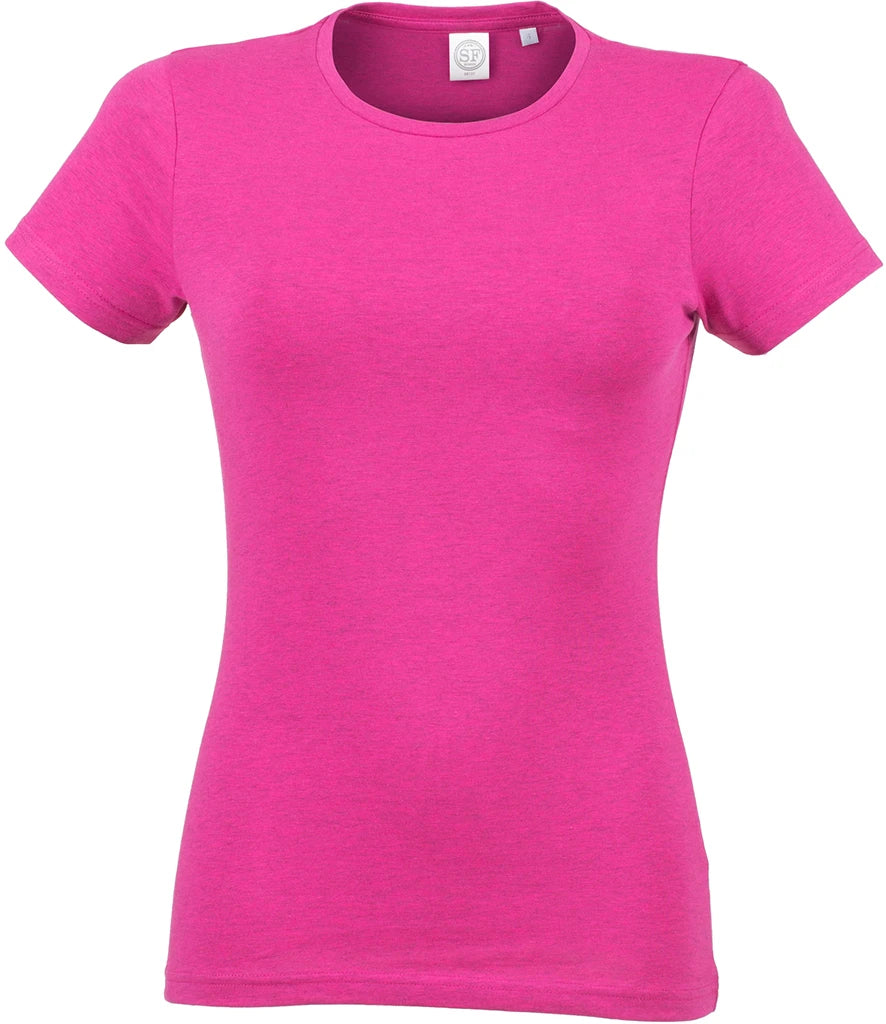 SF Clothing Ladies Feel Good Stretch T-Shirt — Heather Pink
