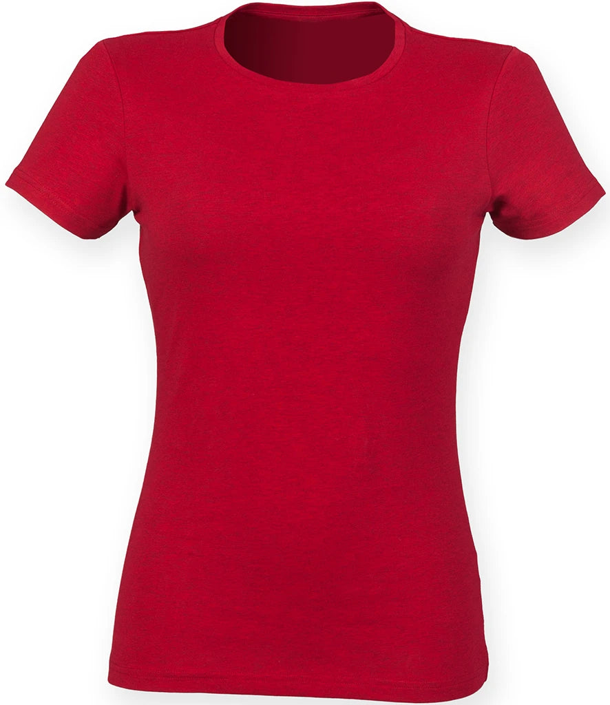 SF Clothing Ladies Feel Good Stretch T-Shirt — Heather Red