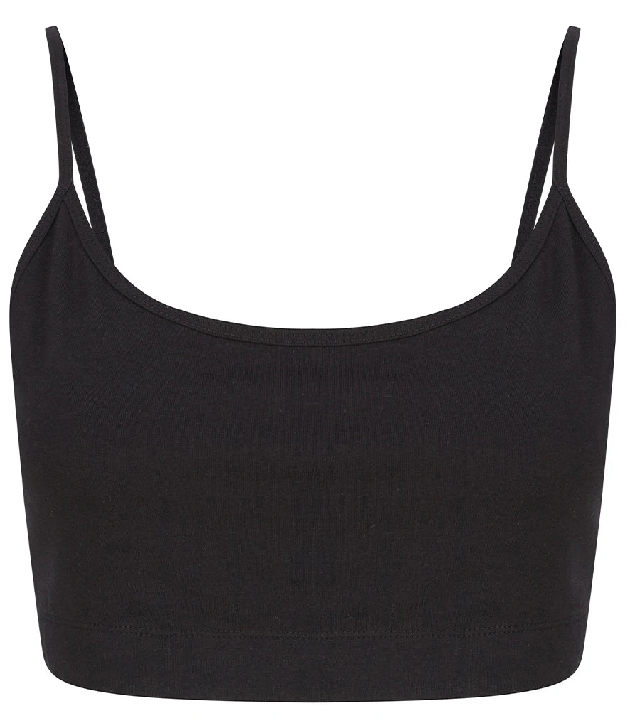 SF Clothing Ladies Sustainable Fashion Cropped Cami Vest Top — Black