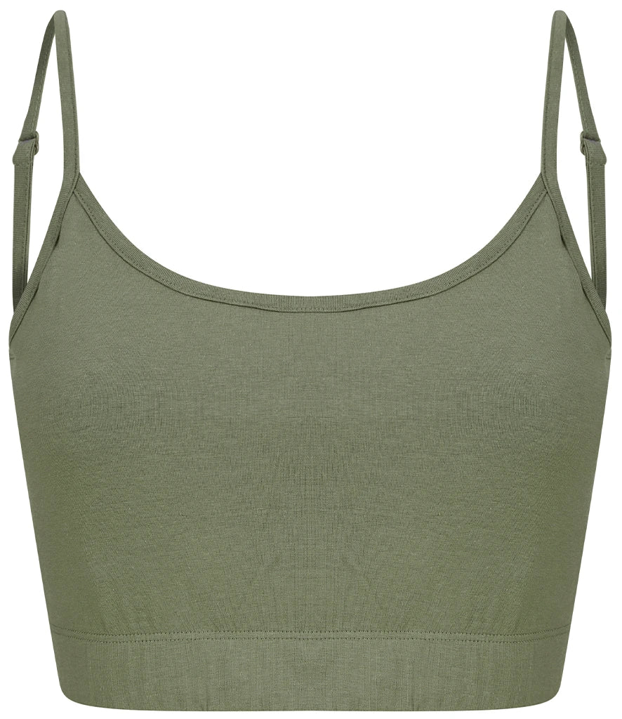 SF Clothing Ladies Sustainable Fashion Cropped Cami Vest Top — Khaki