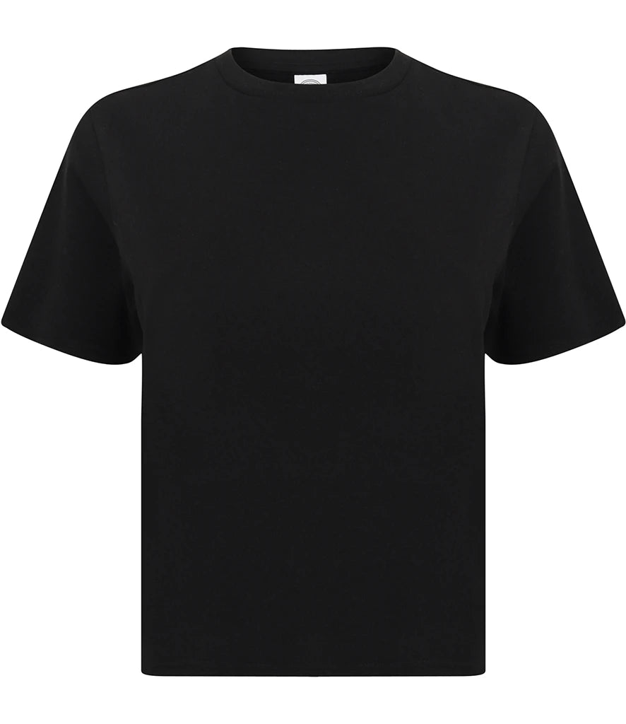SF Clothing Ladies Cropped Boxy T-Shirt — Black