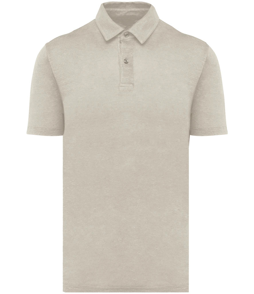 Spasso Knitted Linen Polo Shirt — Linen Sand