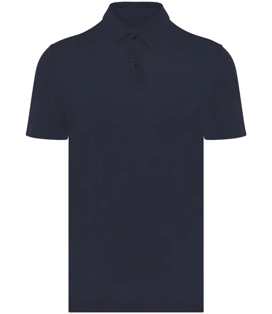 Spasso Knitted Linen Polo Shirt — Navy