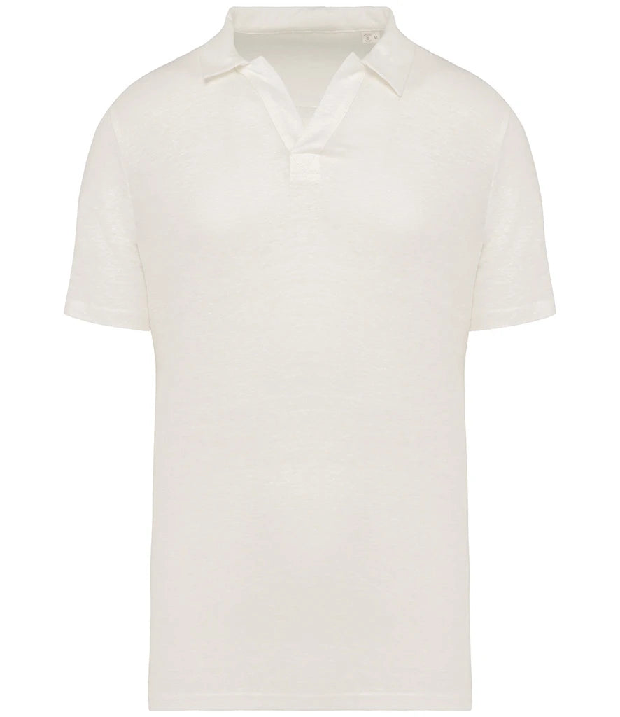 Spasso Linen Polo Shirt — Ivory