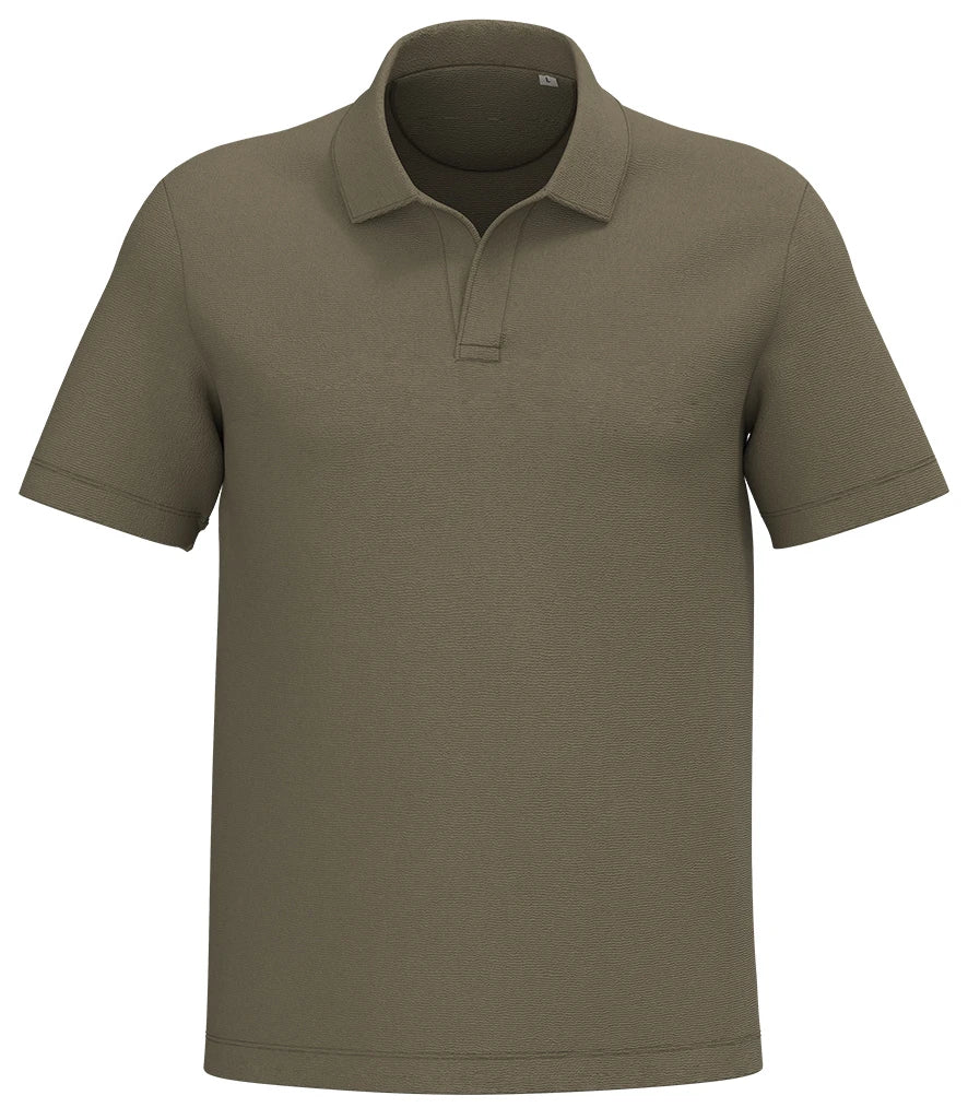 Spasso Terry Towel Polo Shirt — Light Olive Green