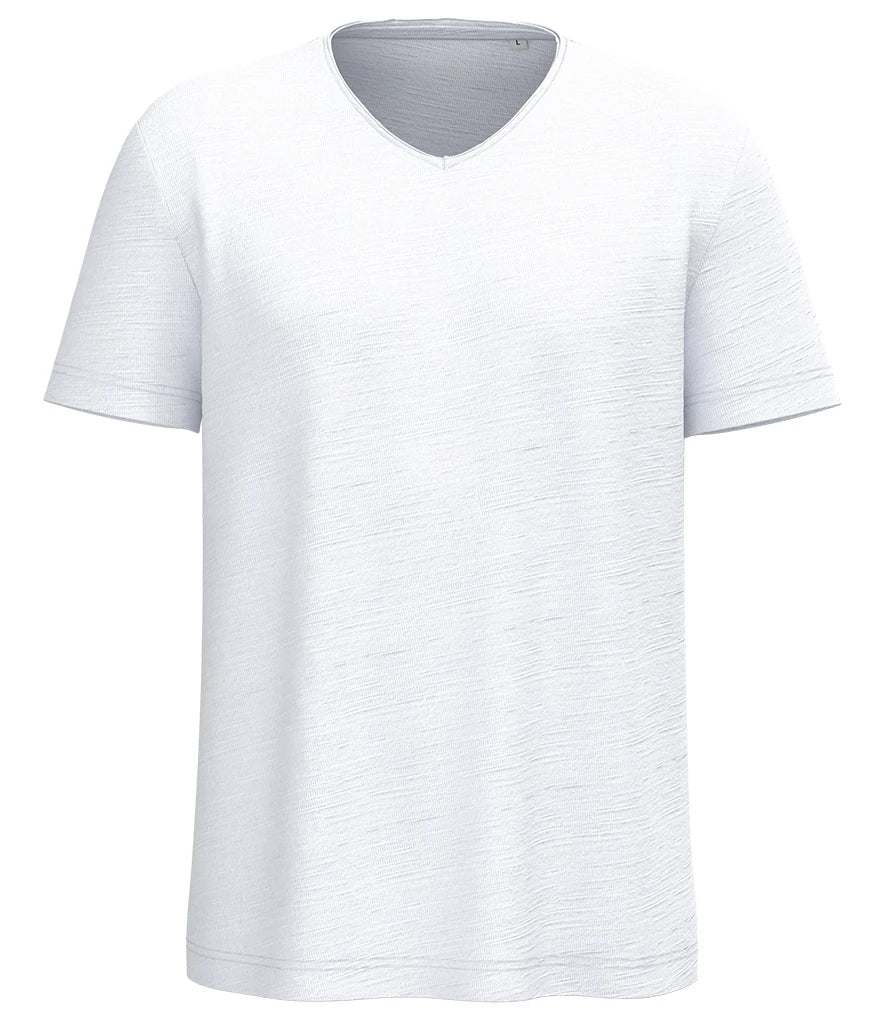 Spasso Drop Shoulder Raw Edge Collar Slub T-Shirt — White