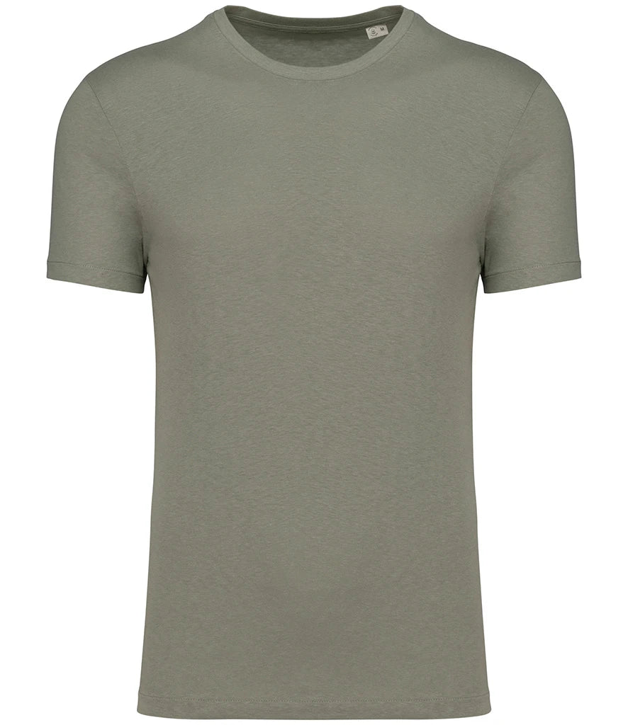 Spasso Unisex Organic Cotton Linen Blend T-Shirt — Almond Green