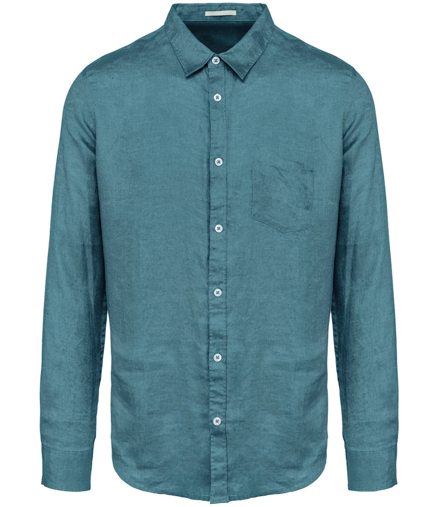 Spasso Long Sleeve Linen Shirt — Adriatic Blue
