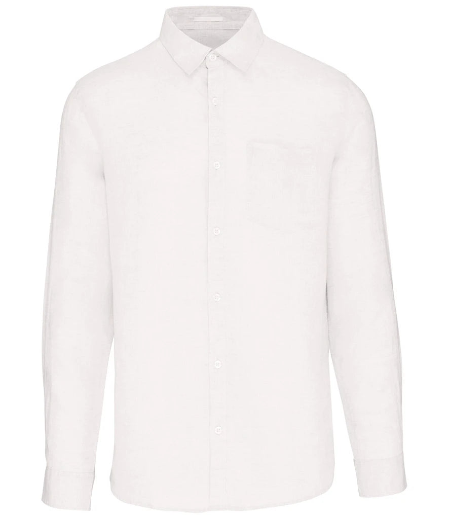 Spasso Long Sleeve Linen Shirt — White