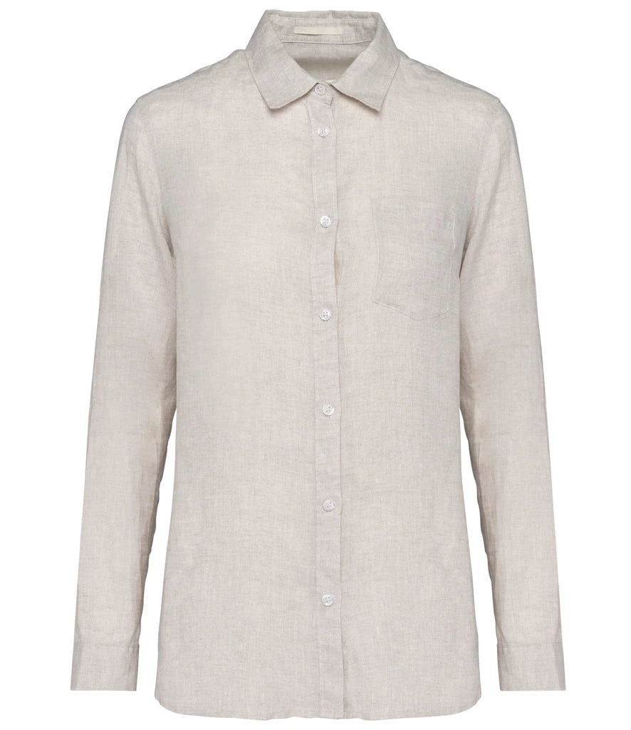 Spasso Ladies Long Sleeve Linen Shirt — Linen