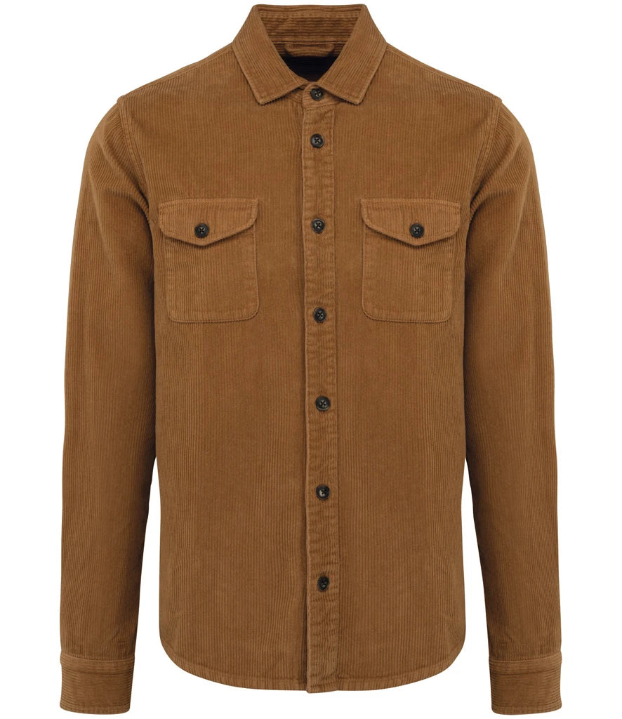 Spasso Faded Corduroy Overshirt — Washed Brown Sugar
