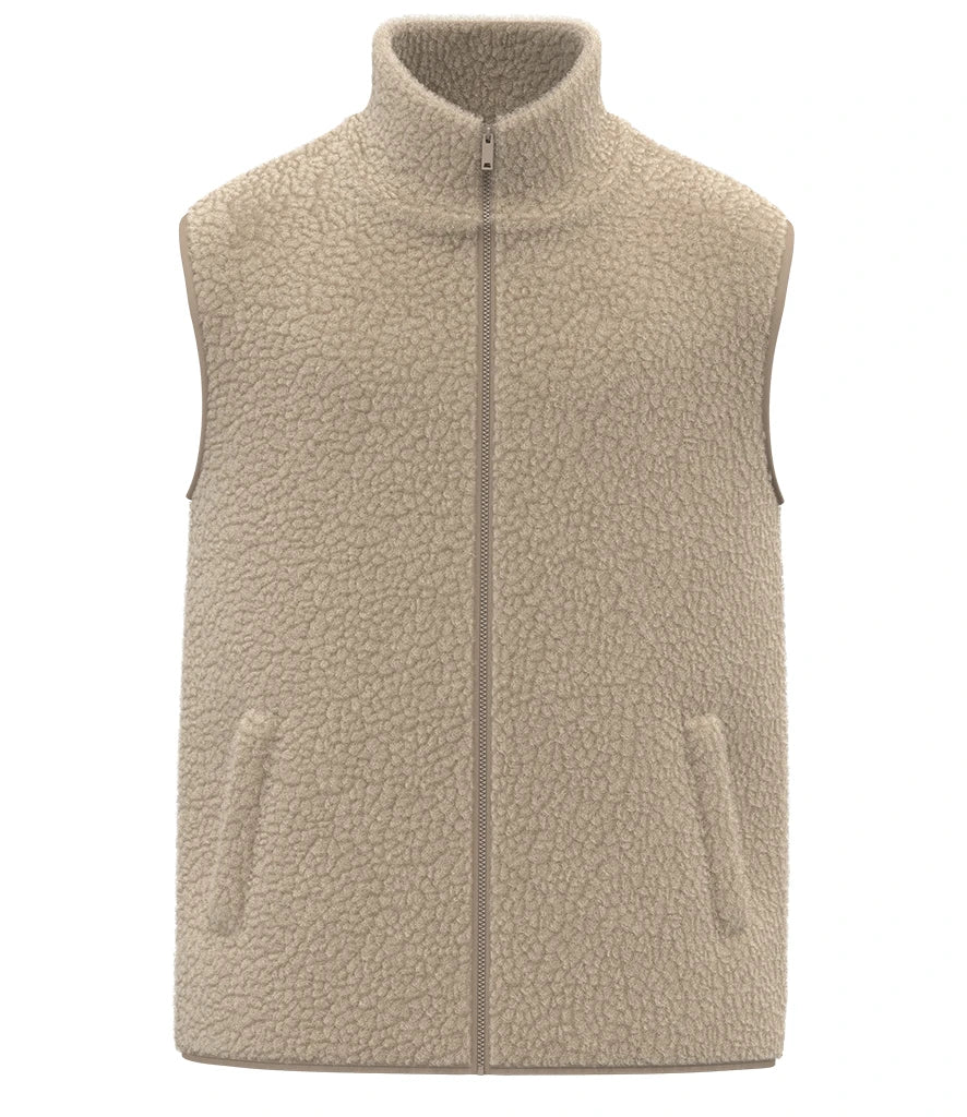 Spasso Unisex Sherpa Bodywarmer — Wet Sand