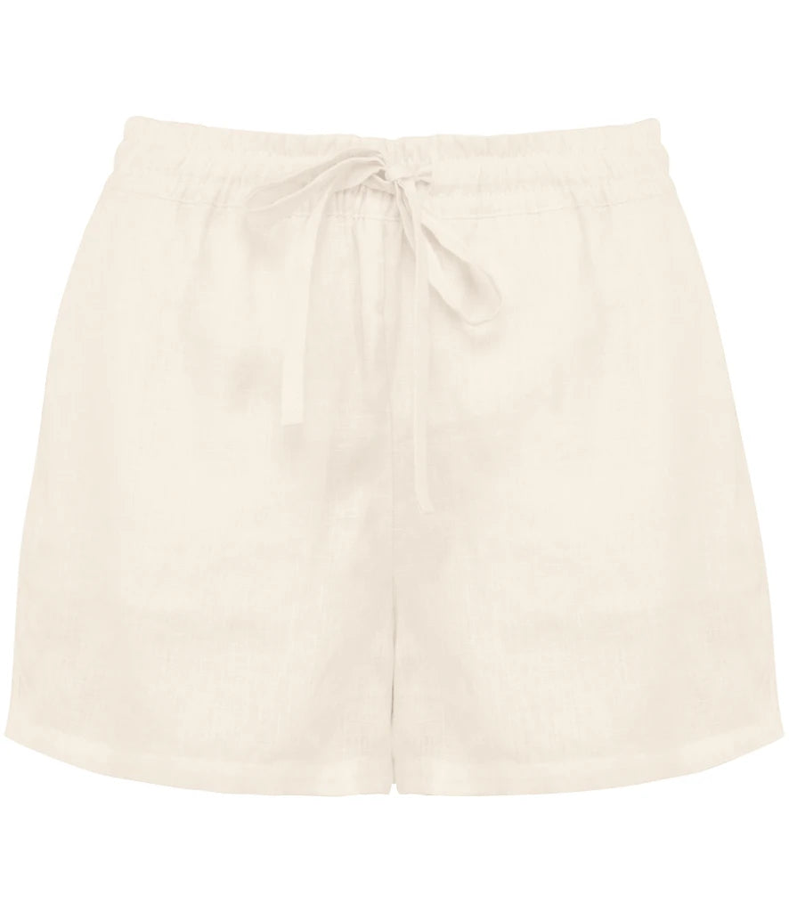 Spasso Ladies Linen Shorts — Ivory