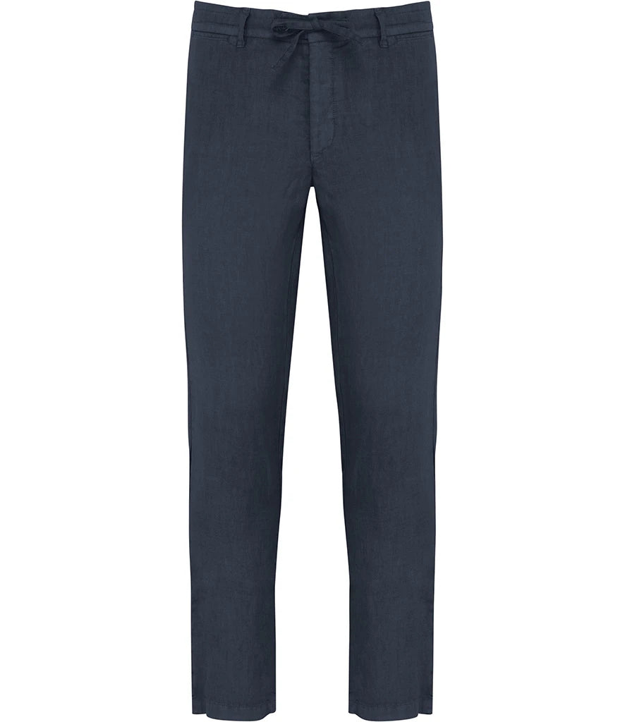 Spasso Faded Linen Trousers — Washed Navy
