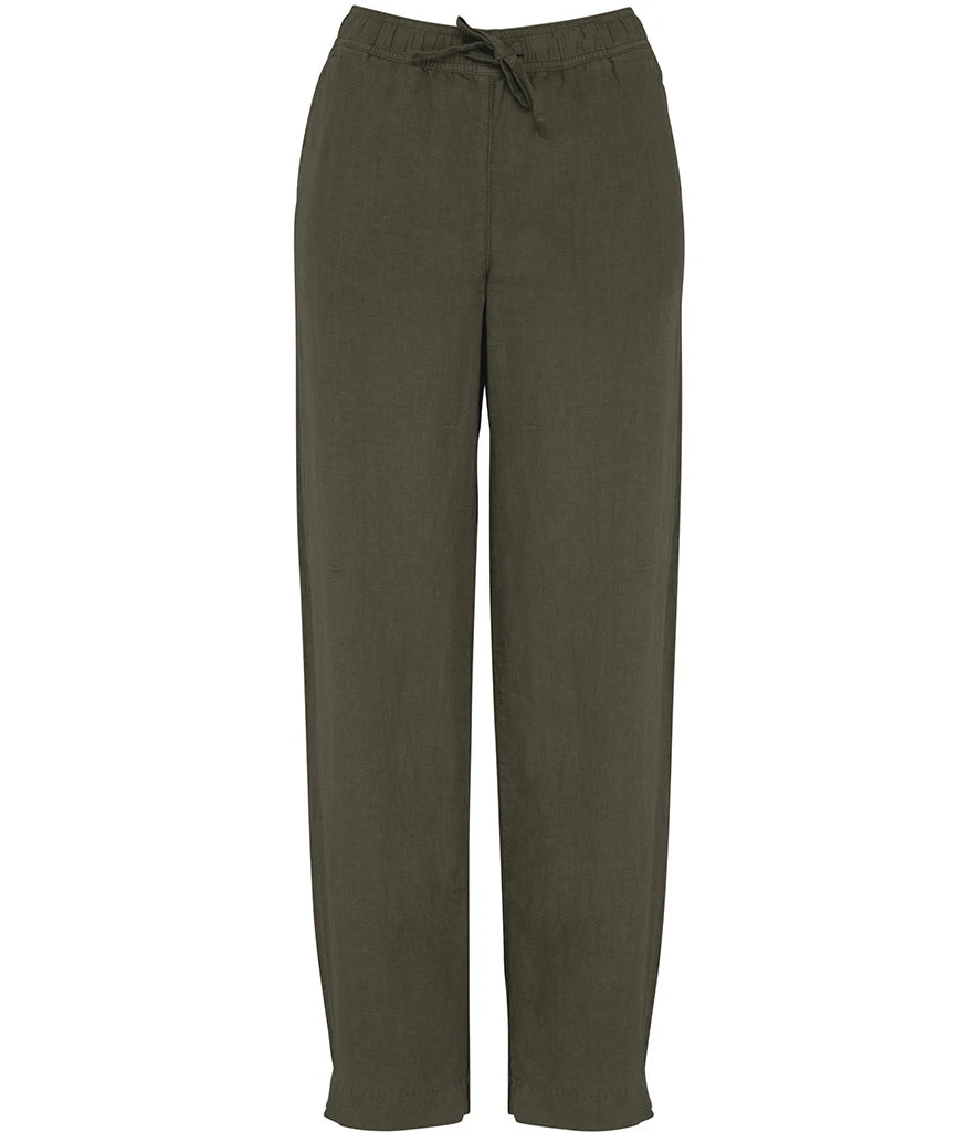 Spasso Ladies Washed Trousers — Washed Organic Khaki