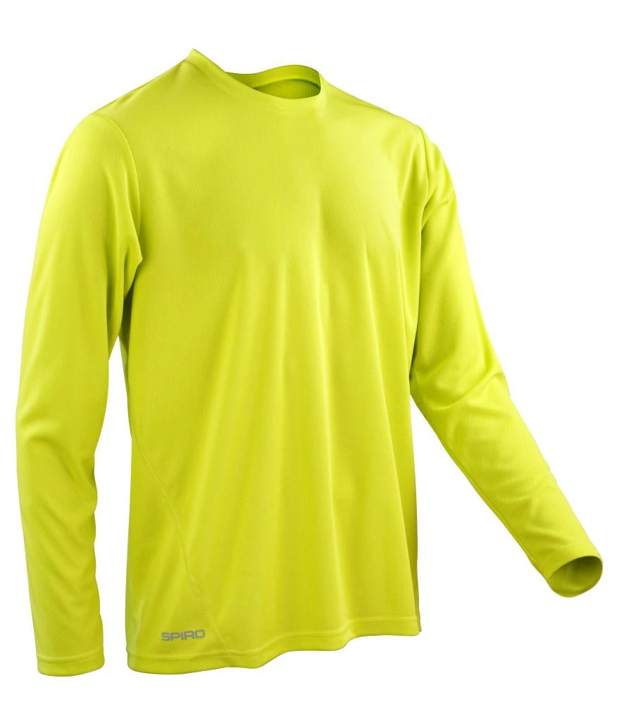 Spiro Performance Long Sleeve T-Shirt — Lime Green