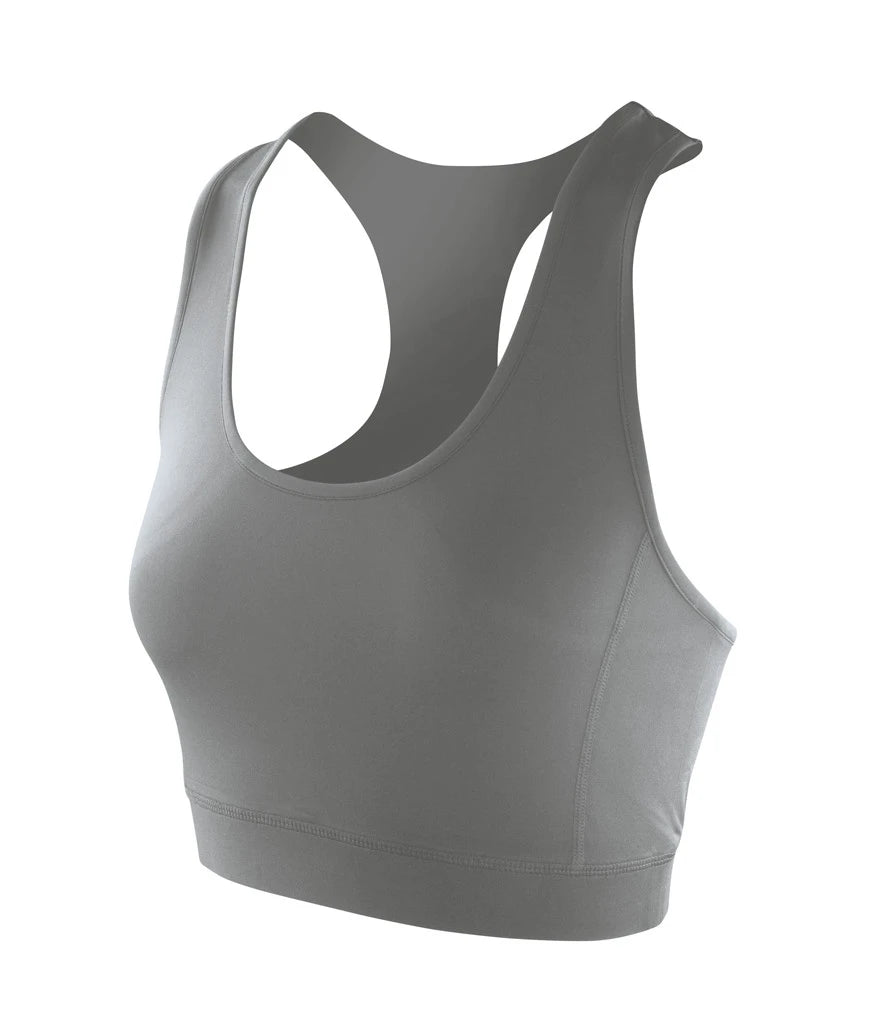 Spiro Impact Ladies Softex® Crop Top — Cloudy Grey