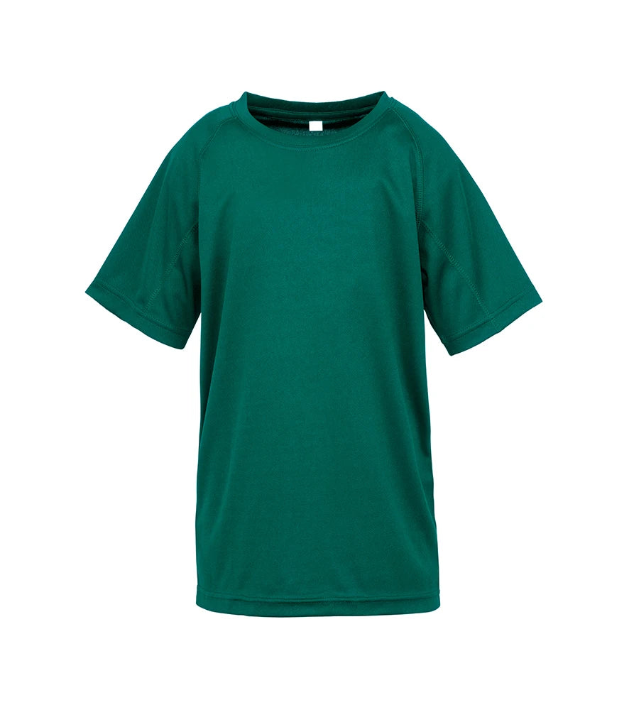Spiro Kids Impact Performance Aircool T-Shirt — Bottle Green