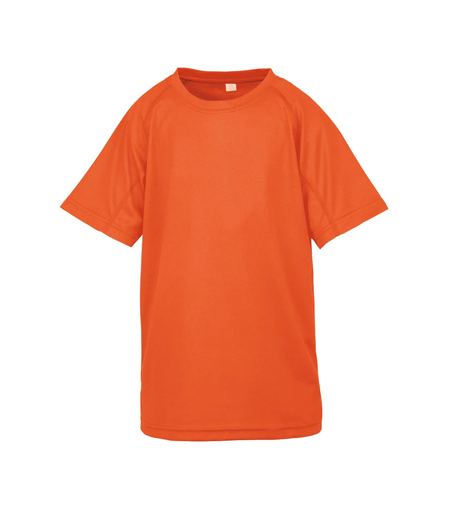 Spiro Kids Impact Performance Aircool T-Shirt — Flo Orange
