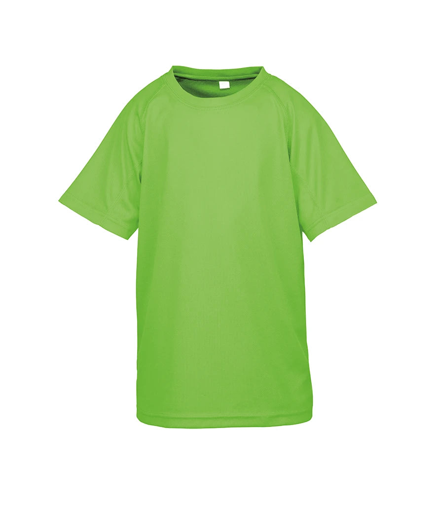 Spiro Kids Impact Performance Aircool T-Shirt — Lime Green