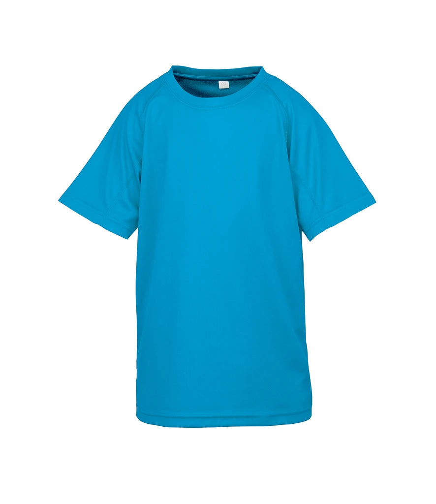 Spiro Kids Impact Performance Aircool T-Shirt — Ocean Blue