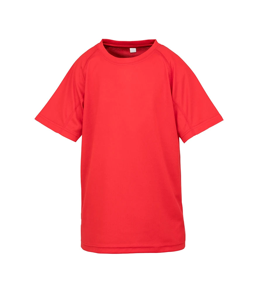 Spiro Kids Impact Performance Aircool T-Shirt — Red