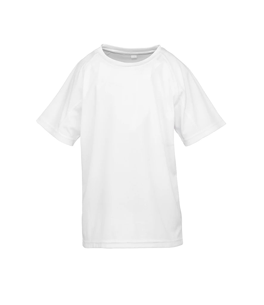 Spiro Kids Impact Performance Aircool T-Shirt — White