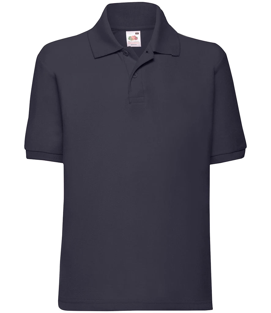 Fruit of the Loom Kids Poly/Cotton Piqué Polo Shirt — Deep Navy