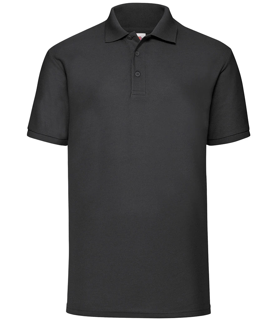 Fruit of the Loom Poly/Cotton Piqué Polo Shirt — Black