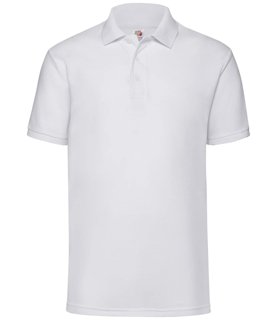 Fruit of the Loom Poly/Cotton Piqué Polo Shirt — White