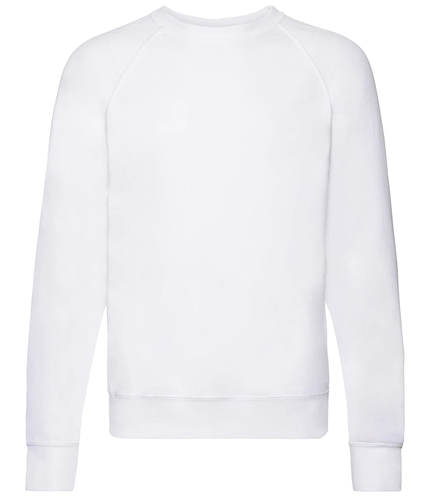 Fruit of the Loom Lightweight Raglan Sweatshirt — White