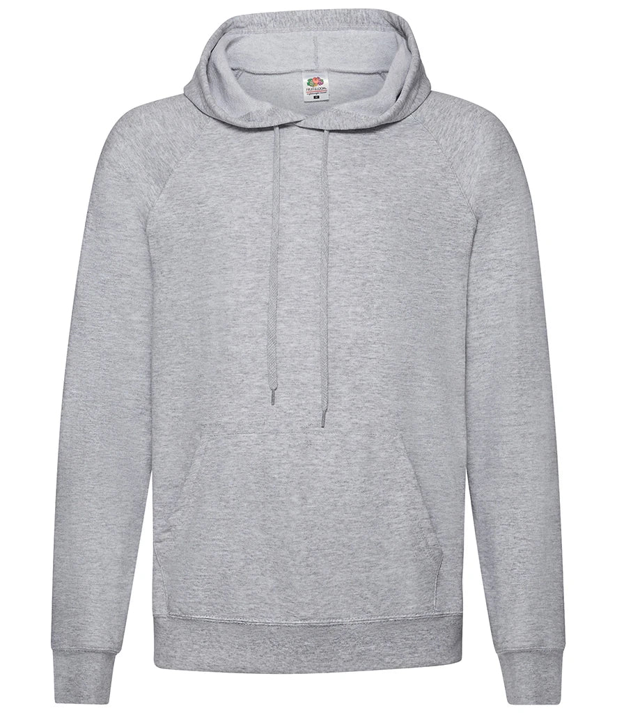 Fruit of the Loom Lightweight Hooded Sweatshirt — Heather Grey