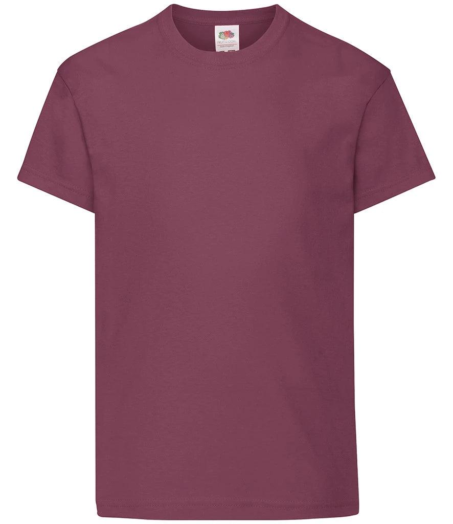 Fruit of the Loom Kids Original T-Shirt — Burgundy