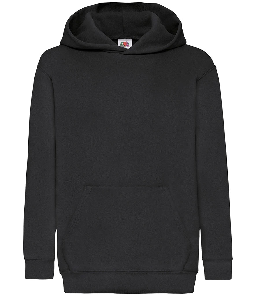 Fruit of the Loom Kids Classic Hooded Sweatshirt — Black