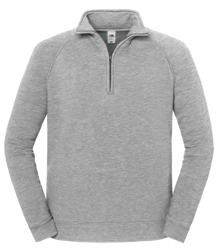 Fruit of the Loom Iconic Premium Zip Neck Sweatshirt — Athletic Heather