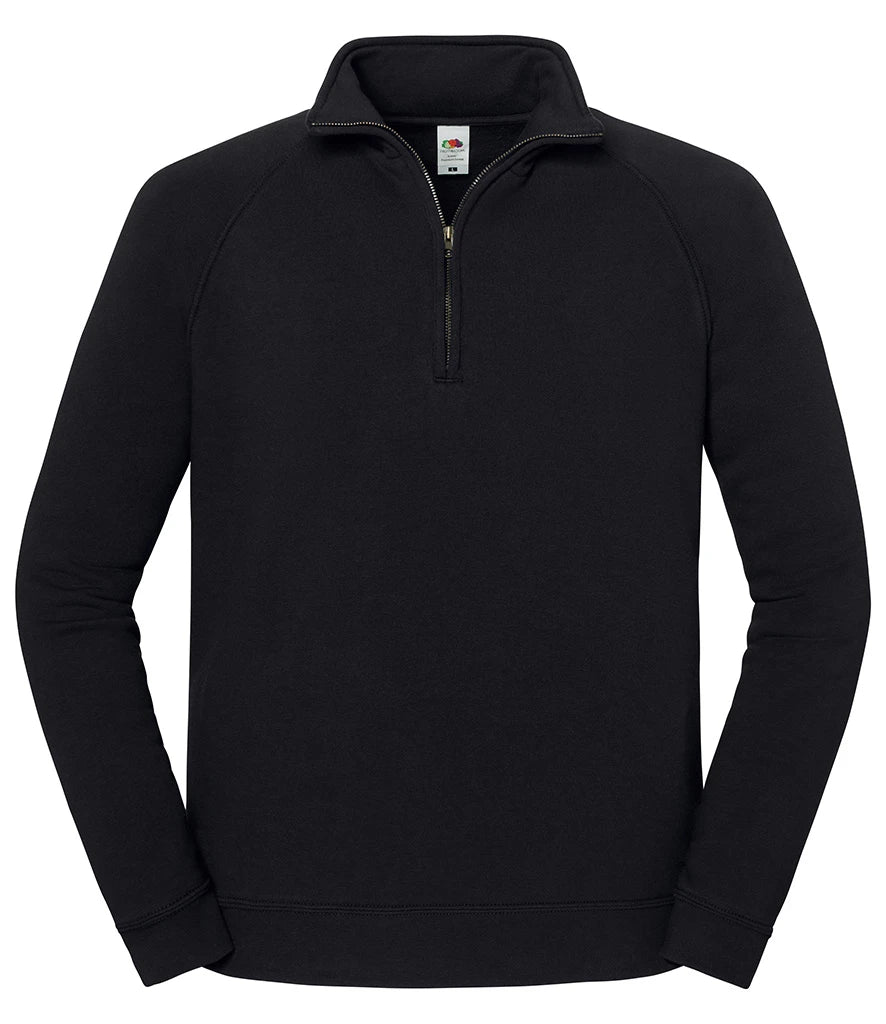 Fruit of the Loom Iconic Premium Zip Neck Sweatshirt — Black